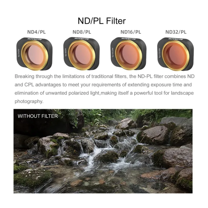 Filters 4 in 1 Set Compatible with DJI Mini 3 Mini 3 Pro Ndpl Filters 481632NDPL Roatating Adjustable Filters Accessories Filters 4 in 1NDPL Set 07